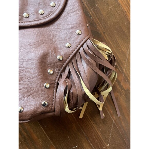 Western Aztec Purse Backpack Fringe Faux Leather Bag Boho - Picture 4 of 11
